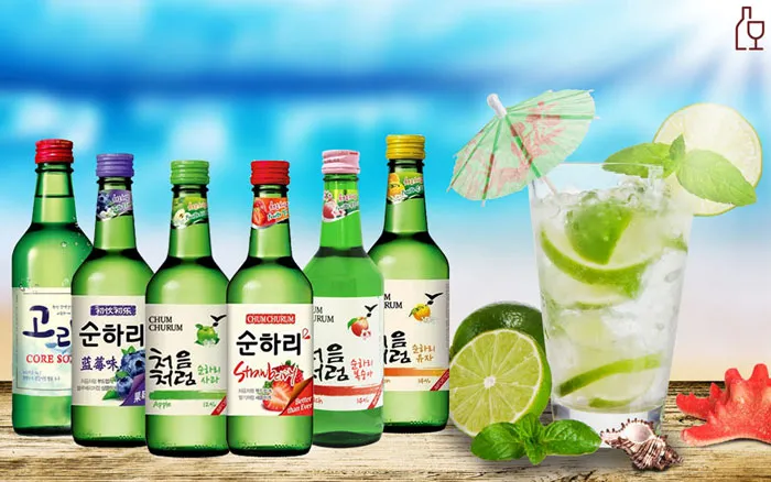 alt text: Combo nhiều hương vị rượu soju