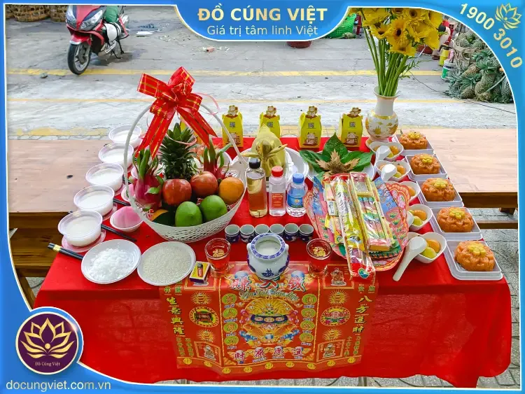 Hình ảnh mâm cúng khai trương cửa hàng buôn bán