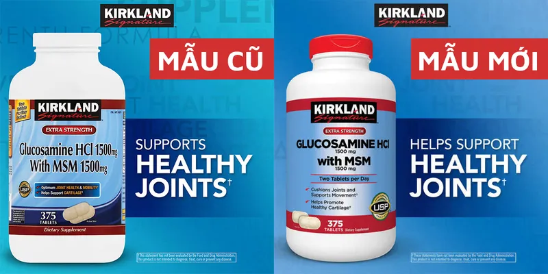 Viên uống Kirkland Glucosamine HCL 1500mg With MSM 1500mg